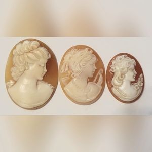 Set of 3 Vintage Unset Cameos